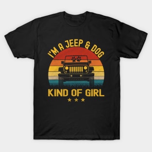 I'm A Jeep And Dog Kind Of Girl Vintage Jeep Jeeps Lover T-Shirt